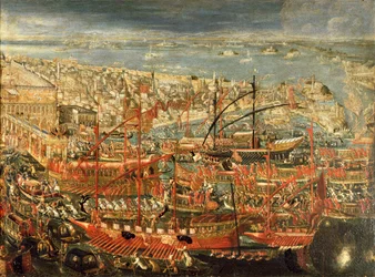 De triomfantelijke terugkeer van Doge Francesco Morosini naar Venetië